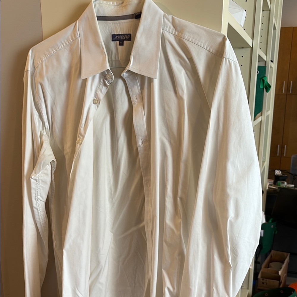 Jeremy Argyle NYC White Cotton Dress Shirt Formal